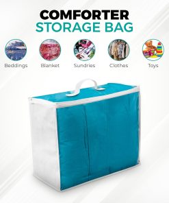Alternative view of VitalUp Clear Plastic Storage Bag (3-Pack) 20x20x8 - Zipper. Blankets | Breathable Non-Woven Sides. Foldable. Comforters. Bedding. Clothes. Sweaters. College. Dorm. Packing
