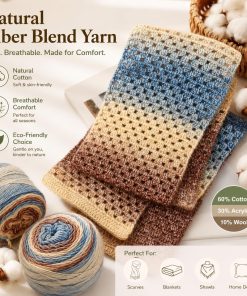 Alternative view of Katech Fairyland Yarn for Crocheting Knitting-4 Packs Gradient Cake Yarn | 100g/3.52 oz-DK Light Weight #3-60% Cotton 30% Acrylic 10% Wool-Perfect for Scarves. Shawls. Blankets and Garments(A)