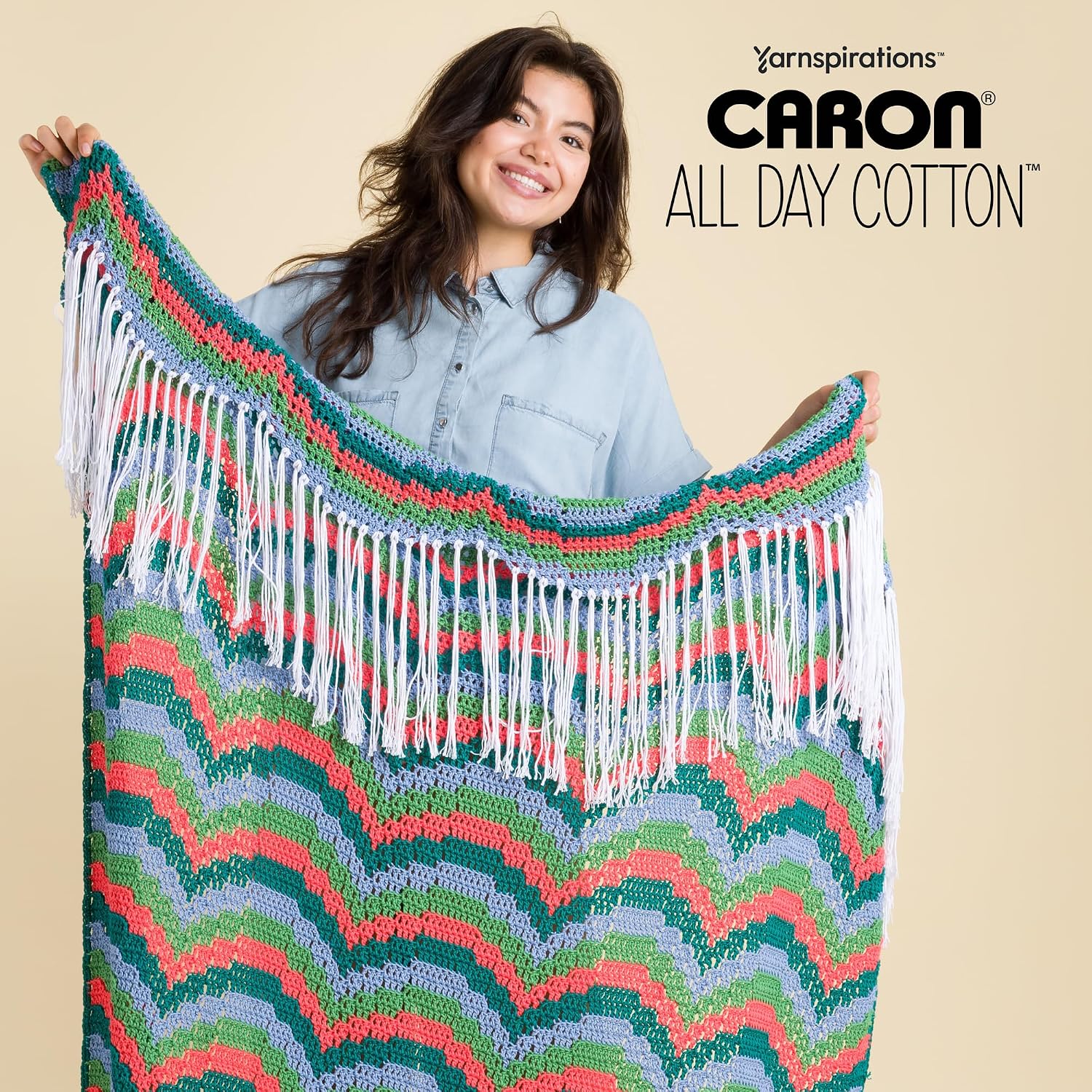 Caron All Day Cotton - 3 Pack of 173 Yards/3.52 oz Cream 100% Mercerized Cotton Yarn - Image 9